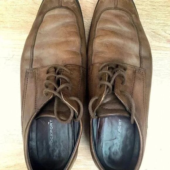 Rockport Brown Leather Men’s Dress Shoes Size 9.5 - Picture 15 of 15